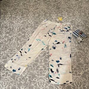 Abstract Paint Print Wide Leg Pants